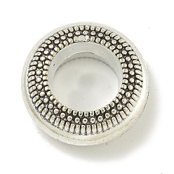 Античное Серебро Сплавочные овальные бусины тибетского стиля , без кадмия и без свинца, бусины с большим отверстием, рондель, античное серебро, 14.5x6 мм, отверстие : 7.5 мм, Около 320 шт / 1000 г