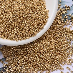 (RR182) Galvanized Yellow Gold Миюки круглые бусины рокайль, японский бисер, 11/0, (rr 182) гальваническое желтое золото, 2x1.3 мм, отверстие : 0.8 мм, Около 1111 шт / 10 г
