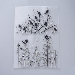 Bird Silicone Stamps, for DIY Scrapbooking, Photo Album Decorative, Cards Making, Stamp Sheets, Bird Pattern, 160x110x3mm