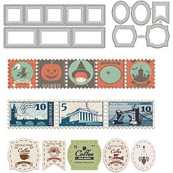 Rectangle Тема штампа из углеродистой стали, штампы для резки, трафареты, для diy scrapbooking, Фотоальбом, декоративная бумага для тиснения, цвет нержавеющей стали, прямоугольные, 55~59x72~127x0.8 мм, 2 шт / комплект