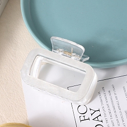 Прозрачный Акриловые коготь заколки, прямоугольные, прозрачные, 60x38 мм