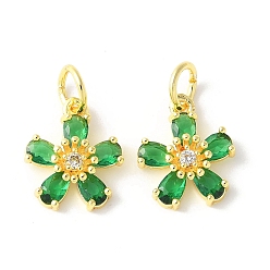 Зеленый Латунные микро проложить кубического циркония подвески, , стойки покрытие, прочное покрытие, без кадмия и без свинца, с целью перехода в кольце, зелёные, 14.5x12.5x4.5 мм, отверстие : 4.5 мм