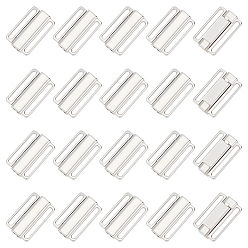 Платина 20зажимы для бикини из сплава, запасная часть застежки бюстгальтера, нижнее белье с застежкой спереди, платина, 23.5x14x3.8 мм, отверстие : 19.5x1.9 мм