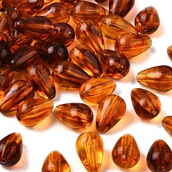 Teardrop Прозрачные акриловые бусины, имитировать янтарные бусы, слеза, 15x10 мм, отверстие : 1.8 мм, Около 657 шт / 500 г