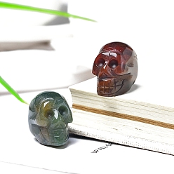 Океанический Джаспер Украшения для демонстрации черепов из натуральной океанической яшмы, украшение домашнего офиса, 23x19 мм