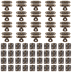 Античная Бронза 20 устанавливает замки с железными защелками, шкатулка застежка, с 40 комплектами соединителей для стыковых петель, античная бронза