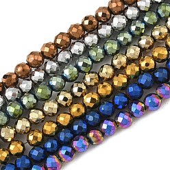(52) Непрозрачная лаванда Гальванизированный синтетический магнитный гематит, граненые, круглые, разноцветные, 3.5x3 мм, отверстие : 0.9 мм, около 120~122 шт / нитка, 15.16~15.35'' (38.5~39 см)