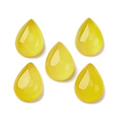Желтый Агат Кабошоны из натурального желтого агата, окрашенная и подогревом, слеза, 14x10x5.5 мм