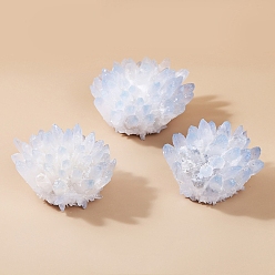 Светло-Голубой Украшения из натуральных кристаллов друз из кварца, кластер необработанного кварца, самородки, Небесно-голубой, 70 мм