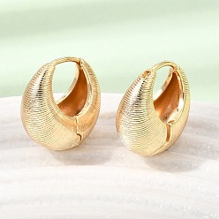 Real 18K Gold Plated Brass Hoop Earrings for Women, Round, Real 18K Gold Plated, 8.5x16mm