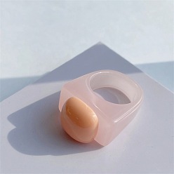 Pink Квадратные кольца из смолы, розовые, внутренний диаметр: 17 мм