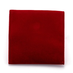 FireBrick Square Velvet Jewelry Bags, with Snap Fastener, FireBrick, 10x10x1cm