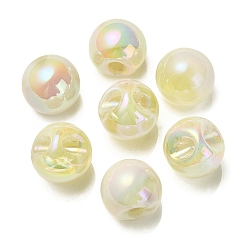 Светлый Золото-желтый УФ-покрытие радужными переливающимися акриловыми бусинами, круглые бусины судзумару, светлый золотарник желтый, 16.5 мм, отверстие : 3 мм