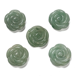 Зеленый Авантюрин Резные подвески из натурального зеленого авантюрина, , 24~26x25~26x7~8 мм, отверстие : 1.1 мм