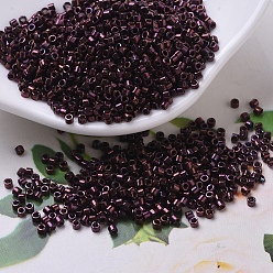 (DB0012) Металлическая малина Бусины miyuki delica, цилиндр, японский бисер, 11/0, металлических цветов, (дБ 0012) металлическая малина, 1.3x1.6 мм, отверстие : 0.8 мм, Около 100000 шт / 500 г