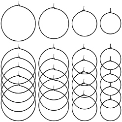 Electrophoresis Black 40 шт 4 стиль 304 серьги-кольца из нержавеющей стали, кольца с подвесками в виде винной травы, электрофорез черный, 21 датчик, 21~30x0.7 мм, штифты : 0.7 мм, 10 шт / стиль