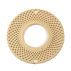 Light Gold Покрытие стойки латунные полые соединители, долговечный, без кадмия, без никеля и без свинца, гравированные металлические украшения в виде пончиков, золотой свет, 20x0.3 мм, отверстие : 1.2 мм