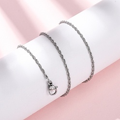 Нержавеющая Сталь Цвет 1.5мм 304 ожерелья из цепей из нержавеющей стали, не тускнеет, цвет нержавеющей стали, 17.05 дюйм (43.3 см)