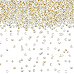 Creamy White 4000Pcs Imitation Pearl Acrylic Beads, Round, Creamy White, 4mm, Hole: 1mm