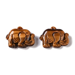 Тигровый глаз Резные подвески из натурального тигрового глаза, Слон прелести, 20x27x7.5 мм, отверстие : 0.8 мм