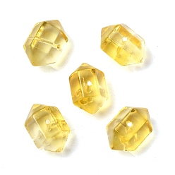Желтый Окрашенные и нагретые прозрачные стеклянные бусины, имитация драгоценных камней, пуля, граненые, желтые, 19.5x12x13 мм, отверстие : 1.4 мм
