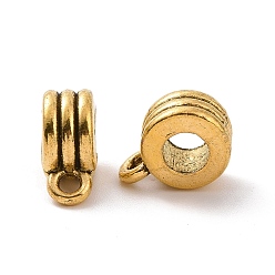 Античное Золото Поручни из сплава в тибетском стиле, петля под залог, трубка с полосой, античное золото , 12.5x9x5.5 мм, отверстие : 1.8 мм, внутренний диаметр: 4.4 мм, 662 шт / 1000 г