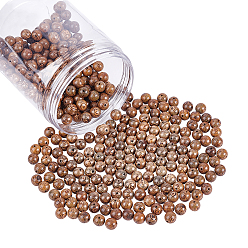 Кокосово-Коричневый 180g натуральные бусины из венге, без свинца, круглые, окрашенные, кокосового коричневый, 8 мм, отверстие : 2 мм, Около 700 шт / 180 г