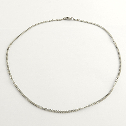 Stainless Steel Color Tarnish Resistant 304 Stainless Steel Curb Chain Necklaces, Stainless Steel Color, 20 inch(50.8cm)