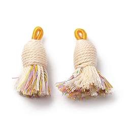 Папайя Оранжевый Хлопковые подвески с кисточками, полиэстером, papayawhip, 32~37x11~12 мм, отверстие : 2x4.5 мм