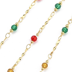 (52) Непрозрачная лаванда Латунные круглозвенные цепи, со стеклом, реальный 18 k позолоченный, пайки, без кадмия, без никеля и без свинца, с катушкой, разноцветные, 12.5x4x4 мм