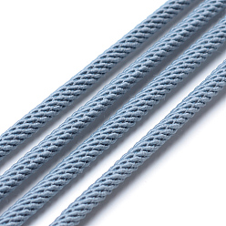 Light Steel Blue Braided Polyester Cords, Light Steel Blue, 3mm, about 21.87 yards(20m)/roll