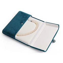 чирок Квадратные шкатулки для драгоценностей Velet, оснастка коробка, для ожерелья, зелено-синие, 19x19x4.5 см