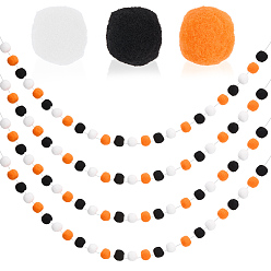 Оранжево-Красный 4 шт. помпонов с полиэстеровым шнуром для подвесных баннеров, рождественские украшения, оранжево-красный, 2160 мм