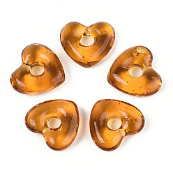 Перу Бусины лэмпворк , сердце, Перу, 13.5~14x15x4.5~5 мм, отверстие : 3.8 мм
