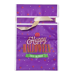 Lila Halloween Kordelzug Geschenkbeutel, Goody Bags mit Fliege, Partybevorzugungen liefert Geschenkverpackung, lila, 23x15x0.01 cm, zu 45~50 PC / Beutel