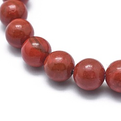 Red Jasper Natural Red Jasper Bead Stretch Bracelets, Round, 2-1/8 inch~2-3/8 inch(5.5~6cm), Bead: 8mm