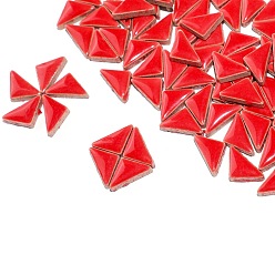 Красный Треугольные фарфоровые кабошоны, мозаичные плитки, для поделок из мозаики своими руками, рамки для картин и многое другое, красные, 16x9x4 мм, 100 г / набор