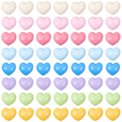 Сердце 150 шт. кабошоны из непрозрачной смолы с рисунком, для изготовления ювелирных изделий, разноцветные, сердце, 12.5x13.5x6 мм