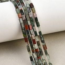 Гелиотроп Природные африканские гелиотроп бисер пряди, кубоид, 4~4.5x2~2.5x2~2.5 мм, отверстие : 0.9 мм, около 85 шт / нитка, 14.96'' (38 см)