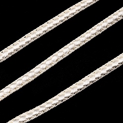 Белый Плетеный полиэфирный корд, плоский, для diy craft, белые, 1/4 дюйм (5~6 мм), около 140.00~150 ярдов (128.02~137.16 м) / рулон