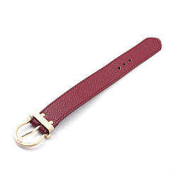 Brown PU Leather Watch Bands, with Alloy Findings, Brown, 10x1-1/2x1/2 inch(25.25x3.9x1.2cm)