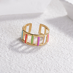 Разноцветный 304 эмалированные открытые манжеты из нержавеющей стали для женщин, красочный, 10 мм, внутренний диаметр: 18 мм