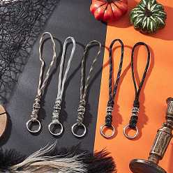 Платина 5 шт. 5 цветной сплав черепа 7 внутренние сердечники полиэстер и спандекс шнур веревки подвесные украшения, с пружинными кольцами из цинкового сплава, cmешанных цветов, платина, 185~190 мм, 1 шт / цвет