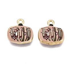 Camel Printed Alloy Pendants, Rack Plating, Pumpkin Charms, Cadmium Free & Nickel Free & Lead Free, Golden, Camel, 16x15x4mm, Hole: 1.8mm