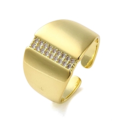 Real 18K Gold Plated Brass with Cubic Zirconia Rings, Double Layer, Real 18K Gold Plated, US Size 8 1/2(18.5mm)