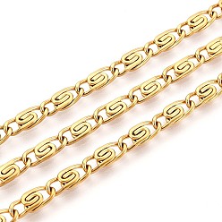Настоящее золото 18K 304 из нержавеющей стали lumachina цепи, пайки, с катушкой, ионное покрытие (ip), реальный 18 k позолоченный, 9.5x4x1.5 мм, около 32.81 футов (10 м) / рулон