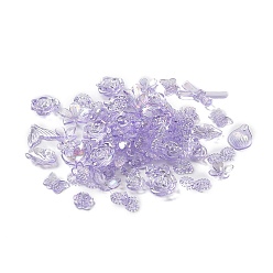 Лиловый Набор для поиска ювелирных изделий в стиле барокко своими руками, включая акриловые подвески и бусины цвета ab, разнообразные, сирень, 10~40x10~33x3~12 мм, отверстие : 1~2.8 мм, 1063 шт / 500 г