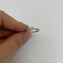 Letter P Кольца из латуни с микропаве, прозрачные кольца с кубическим цирконием, Реальная платина, Письмо P, внутренний диаметр: 20 мм