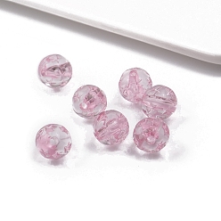 Фламинго Прозрачные акриловые бусины, круглые, фламинго, 10 мм, отверстие : 2.1 мм