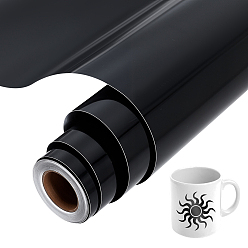 Schwarz PVC selbstklebende Aufkleber, Werbedekoration, Schwarz, 305x0.2 mm, 5 m / Rolle